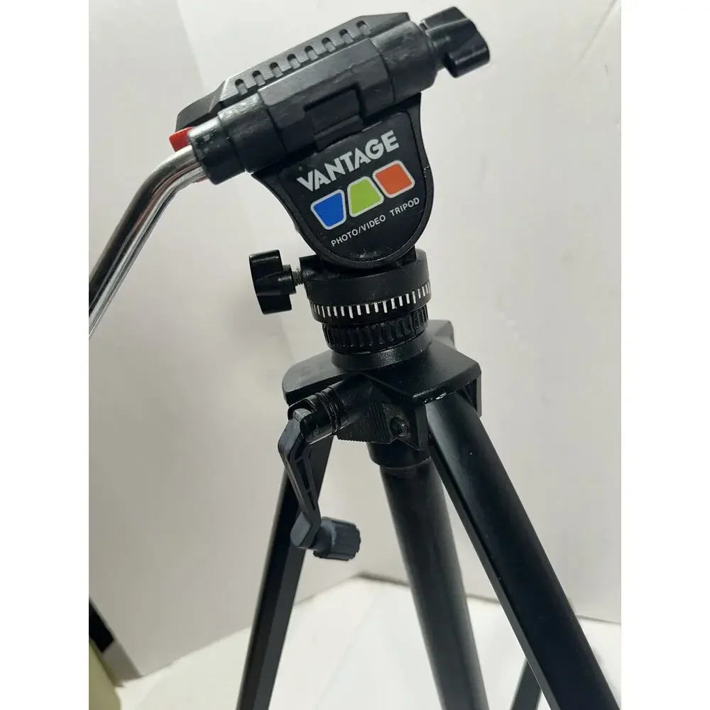 VANTAGE Photo & Video Camera Tripod Vintage Black w Elevator Weight Adjust‎